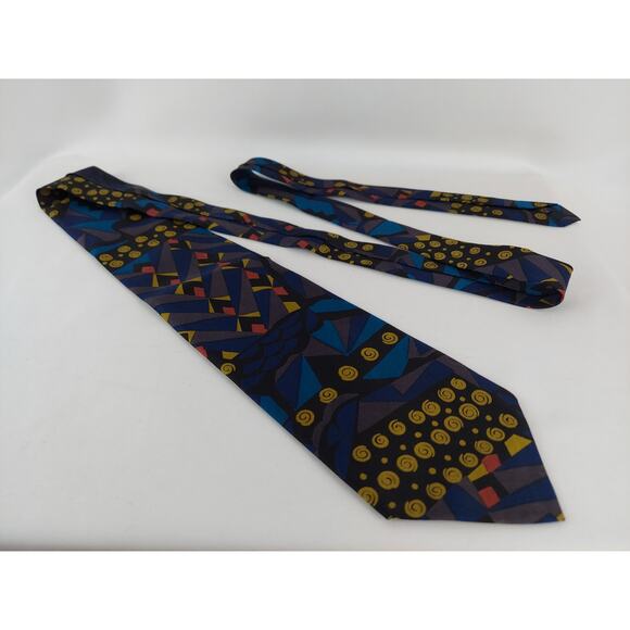 Mulberry Thai Silks Men's Abstract Geometric Colorful Tie - Picture 1 of 6